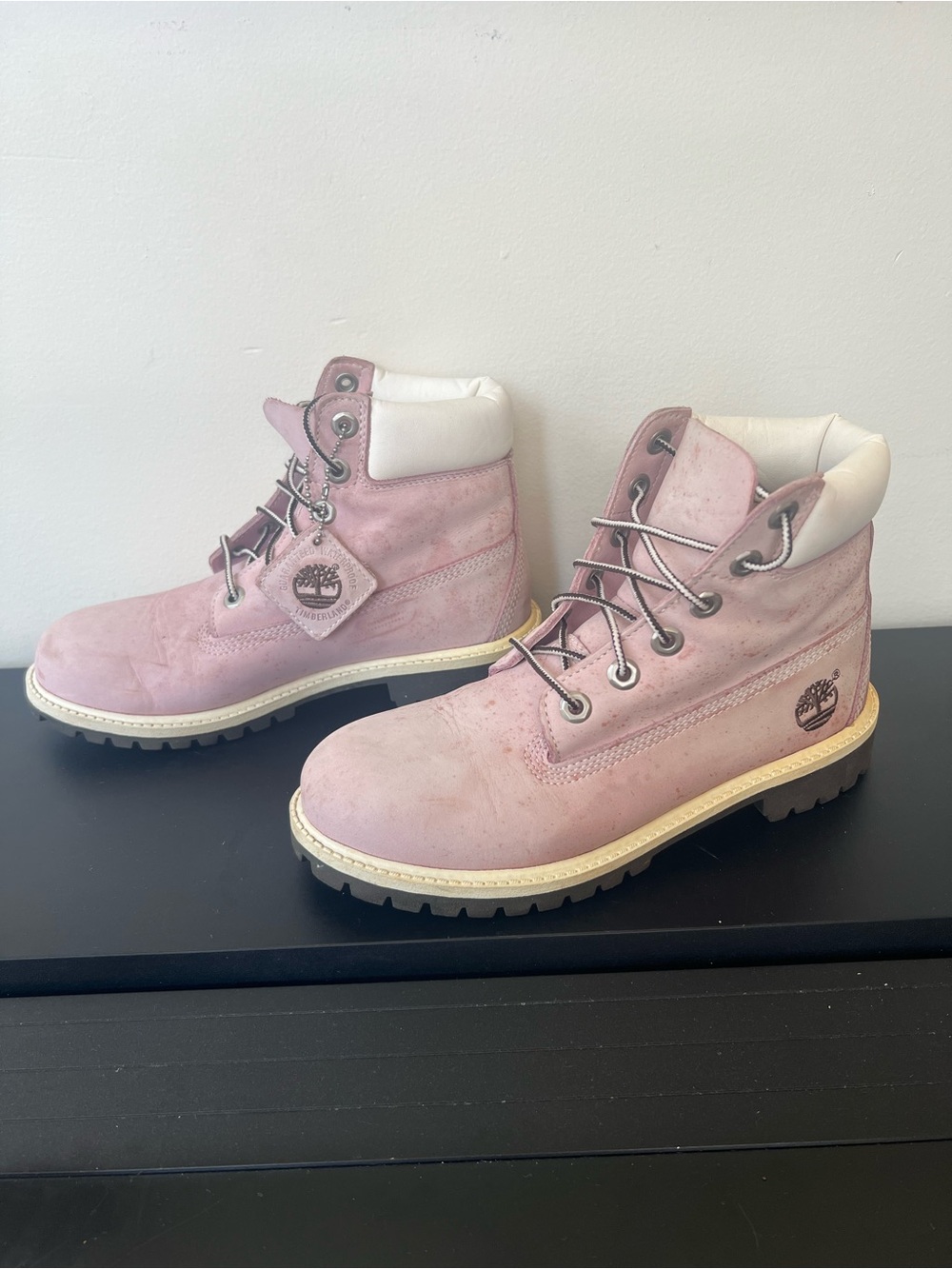 Timberland 6-Inch Premium Waterproof Boots — Pink Nubuck Women’s Size 5